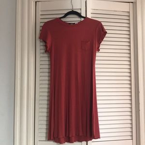 Red, casual dress